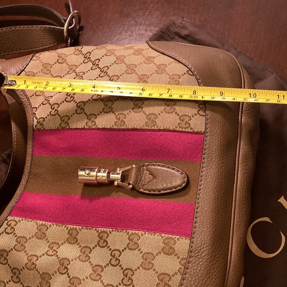 🎄Gucci “Jackie” 1961 Medium Canvas Bag with leather trim, NWT - Picture 10 of 15